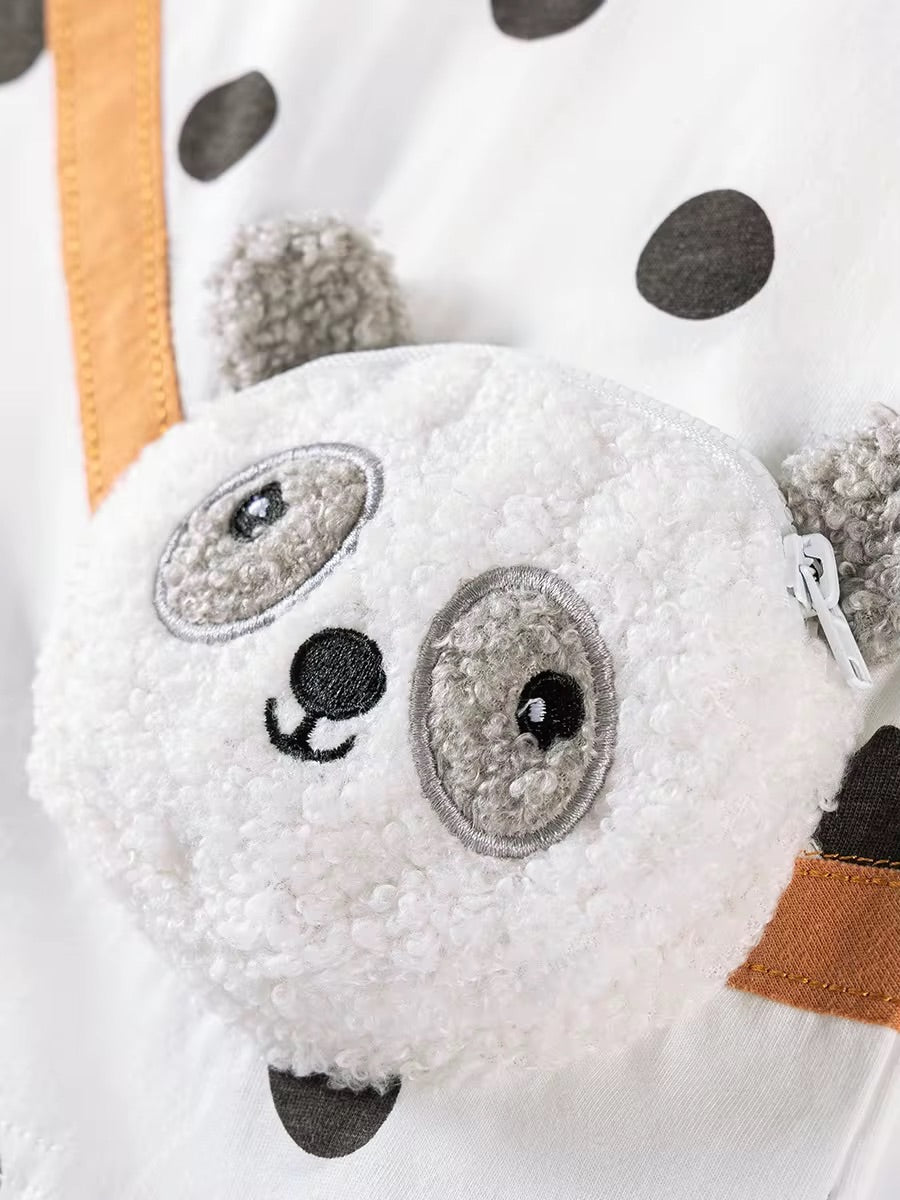 Polka Dot Baby Panda Top and Shorts Set