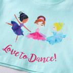 Girls' "Love to Dance" Ballerina Tutu Set - Mint Green