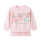 Pink Ballerina Friends Fleece Top and Mint Ribbed Leggings Set 2 Piece