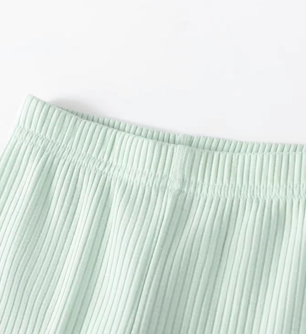 Pink Ballerina Friends Fleece Top and Mint Ribbed Leggings Set 2 Piece