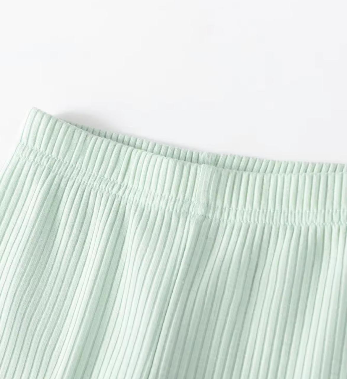 Pink Ballerina Friends Fleece Top and Mint Ribbed Leggings Set 2 Piece