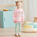 Pink Ballerina Friends Fleece Top and Mint Ribbed Leggings Set 2 Piece