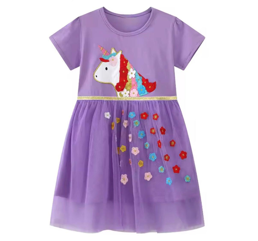 Magical Unicorn Tulle Dress for Girls
